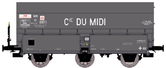 REE WB-374, Wagon Coke MH45, "Cie DU MIDI", époque III