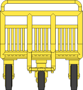 REE XB-012, Set de 4 Chariots de Poste en tubes métal, époque IV