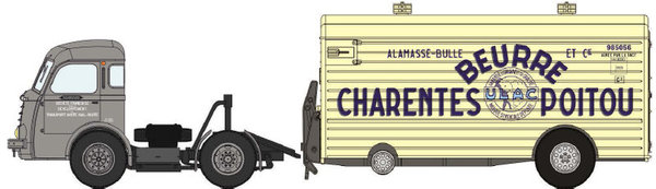 REE CB-042, camion PANHARD MOVIC avec remorque "BEURRE CHARENTES POITOU"