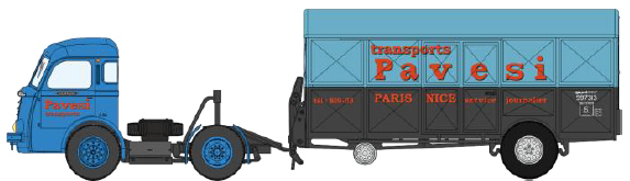 REE CB-007, camion PANHARD MOVIC "PAVESI" avec remorque UFR "PAVESI"